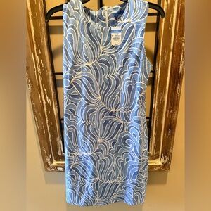 J.McLaughlin NWT Sophia Dress SLVLSS . Blue//LT Blue pattern leaves. Size M
